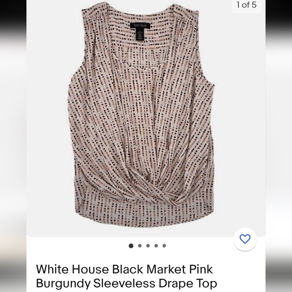 White House Black Market Sleeveless Drape Top
